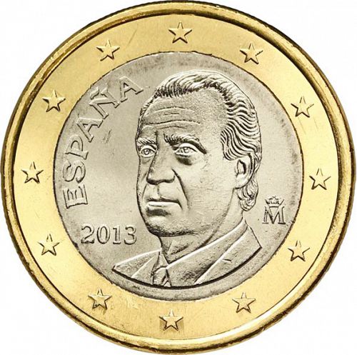 1 € Obverse Image minted in SPAIN in 2013 (JUAN CARLOS I - 2nd Series)  - The Coin Database