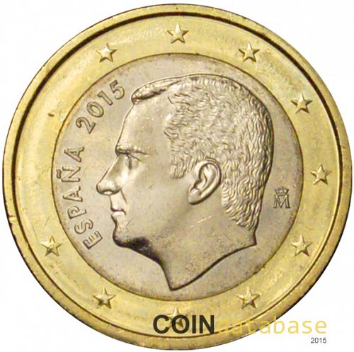 1 € Obverse Image minted in SPAIN in 2015 (FELIPE VI)  - The Coin Database