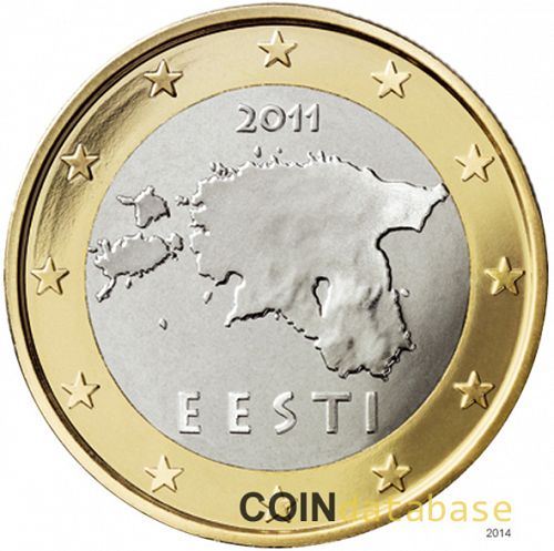 1 € Obverse Image minted in ESTONIA in 2011 (1st Series)  - The Coin Database