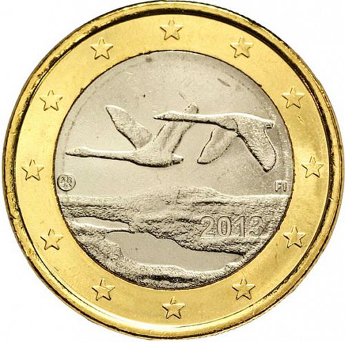 1 € Obverse Image minted in FINLAND in 2013 (4th Series - New Mint Mark)  - The Coin Database