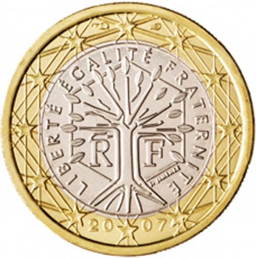 1 € Obverse Image minted in FRANCE in 2007 (1st - New Reverse)  - The Coin Database