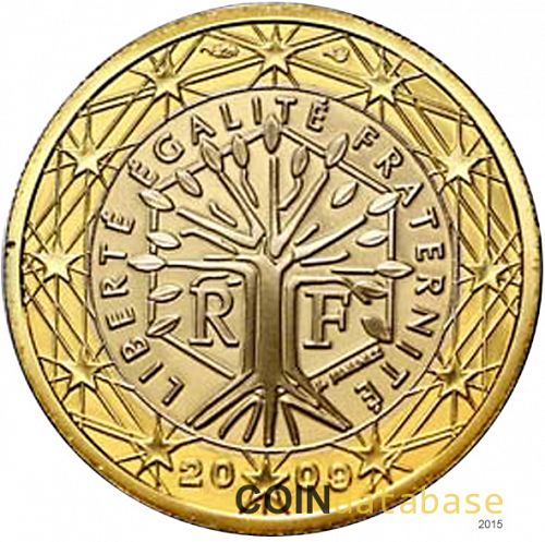 1 € Obverse Image minted in FRANCE in 2009 (1st - New Reverse)  - The Coin Database