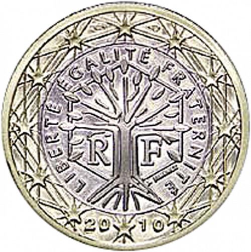 1 € Obverse Image minted in FRANCE in 2010 (1st - New Reverse)  - The Coin Database