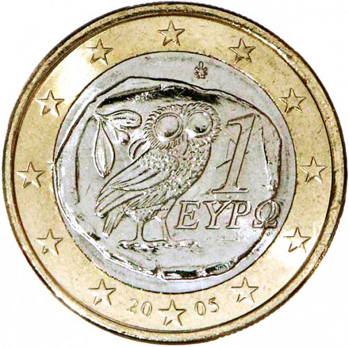1 € Obverse Image minted in GREECE in 2005 (1st Series)  - The Coin Database