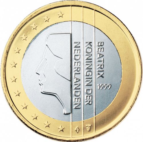 1 € Obverse Image minted in NETHERLANDS in 1999 (BEATRIX)  - The Coin Database