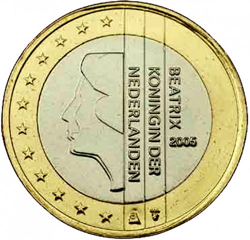 1 € Obverse Image minted in NETHERLANDS in 2005 (BEATRIX)  - The Coin Database