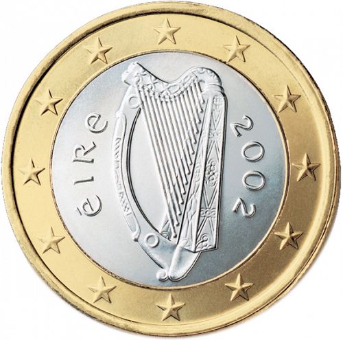 1 € Obverse Image minted in IRELAND in 2002 (1st Series)  - The Coin Database
