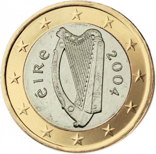1 € Obverse Image minted in IRELAND in 2004 (1st Series)  - The Coin Database