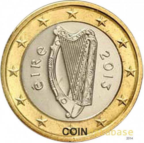 1 € Obverse Image minted in IRELAND in 2013 (1st Series - New Reverse)  - The Coin Database