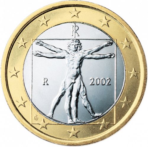 1 € Obverse Image minted in ITALY in 2002 (1st Series)  - The Coin Database