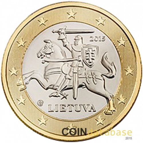 1 € Obverse Image minted in LITHUANIA in 2015 (1st Series)  - The Coin Database