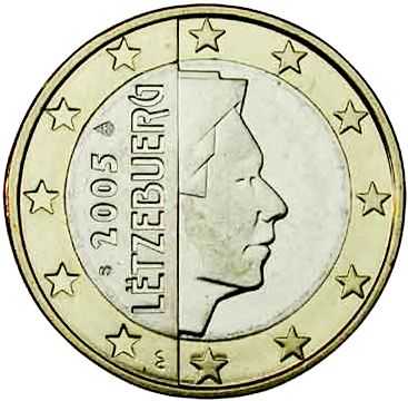 1 € Obverse Image minted in LUXEMBOURG in 2005 (GRAND DUKE HENRI)  - The Coin Database