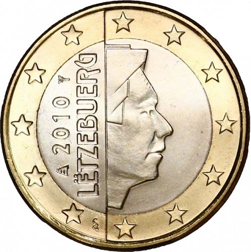 1 € Obverse Image minted in LUXEMBOURG in 2010 (GRAND DUKE HENRI - New Reverse)  - The Coin Database