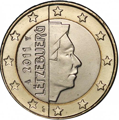 1 € Obverse Image minted in LUXEMBOURG in 2011 (GRAND DUKE HENRI - New Reverse)  - The Coin Database