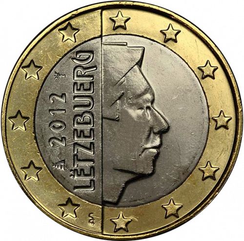 1 € Obverse Image minted in LUXEMBOURG in 2012 (GRAND DUKE HENRI - New Reverse)  - The Coin Database