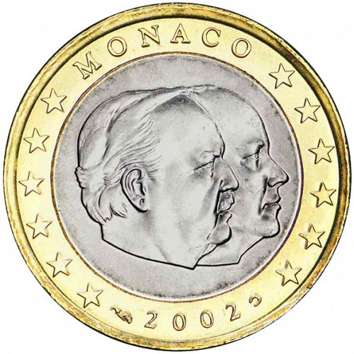 1 € Obverse Image minted in MONACO in 2002 (RAINIER III)  - The Coin Database
