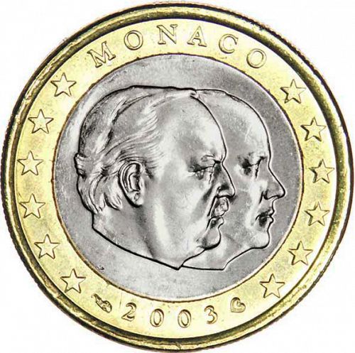 1 € Obverse Image minted in MONACO in 2003 (RAINIER III)  - The Coin Database