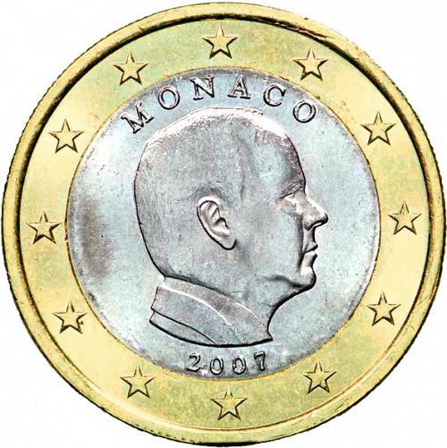 1 € Obverse Image minted in MONACO in 2007 (ALBERT II - New Reverse)  - The Coin Database