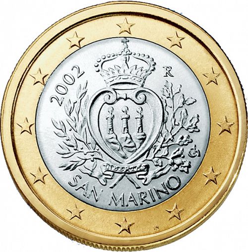 1 € Obverse Image minted in SAN MARINO in 2002 (1st Series)  - The Coin Database