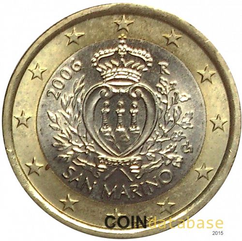 1 € Obverse Image minted in SAN MARINO in 2006 (1st Series)  - The Coin Database