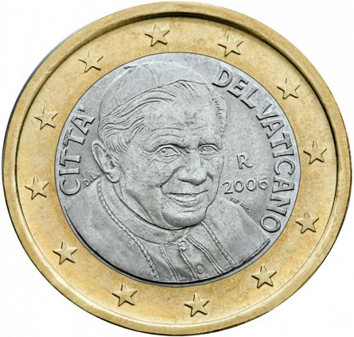 1 € Obverse Image minted in VATICAN in 2006 (BENEDICT XVI)  - The Coin Database