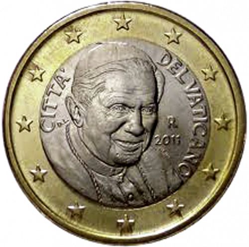 1 € Obverse Image minted in VATICAN in 2011 (BENEDICT XVI - New Reverse)  - The Coin Database