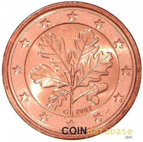 1 cent Obverse Image minted in GERMANY in 2002G (1st Series)  - The Coin Database