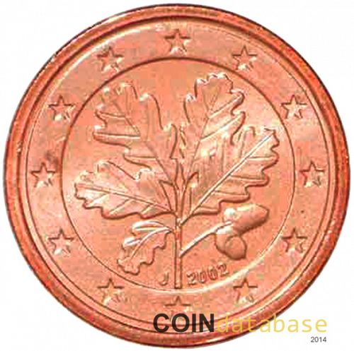 1 cent Obverse Image minted in GERMANY in 2002J (1st Series)  - The Coin Database