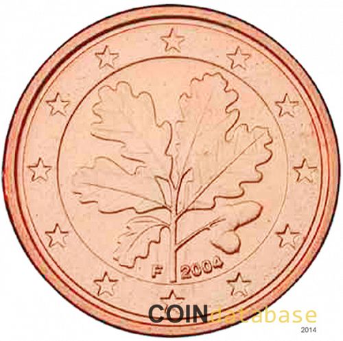 1 cent Obverse Image minted in GERMANY in 2004F (1st Series)  - The Coin Database