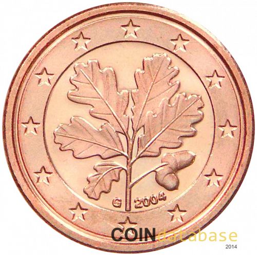 1 cent Obverse Image minted in GERMANY in 2004G (1st Series)  - The Coin Database