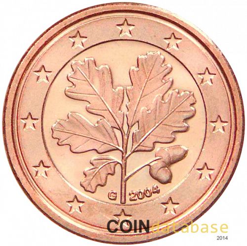 1 cent Obverse Image minted in GERMANY in 2004G (1st Series)  - The Coin Database