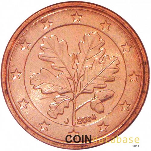 1 cent Obverse Image minted in GERMANY in 2004J (1st Series)  - The Coin Database