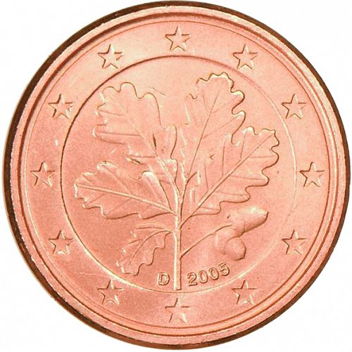1 cent Obverse Image minted in GERMANY in 2005D (1st Series)  - The Coin Database