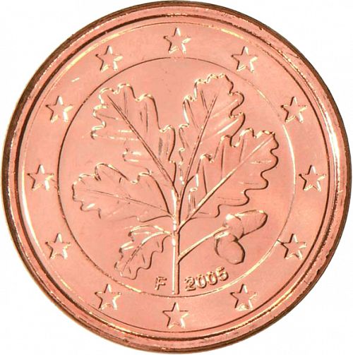1 cent Obverse Image minted in GERMANY in 2005F (1st Series)  - The Coin Database