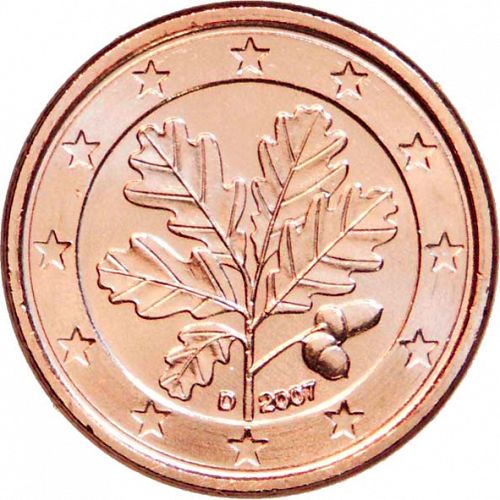 1 cent Obverse Image minted in GERMANY in 2007D (1st Series)  - The Coin Database