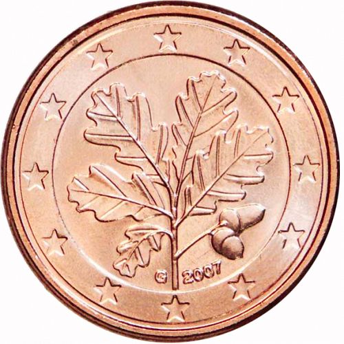 1 cent Obverse Image minted in GERMANY in 2007G (1st Series)  - The Coin Database
