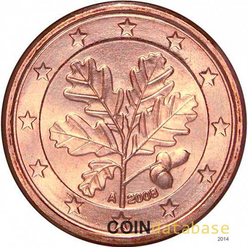 1 cent Obverse Image minted in GERMANY in 2008A (1st Series)  - The Coin Database