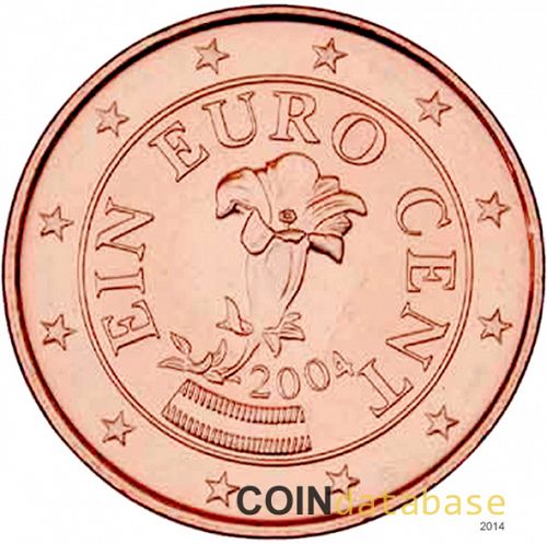 1 cent Obverse Image minted in AUSTRIA in 2004 (1st Series)  - The Coin Database