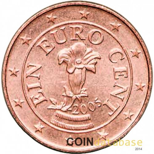 1 cent Obverse Image minted in AUSTRIA in 2005 (1st Series)  - The Coin Database