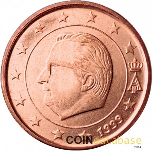 1 cent Obverse Image minted in BELGIUM in 1999 (ALBERT II)  - The Coin Database