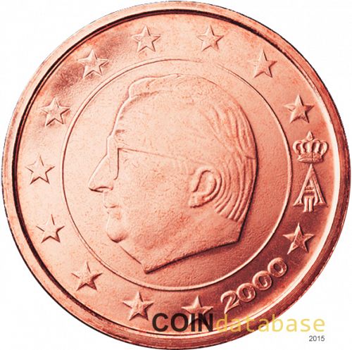 1 cent Obverse Image minted in BELGIUM in 2000 (ALBERT II)  - The Coin Database