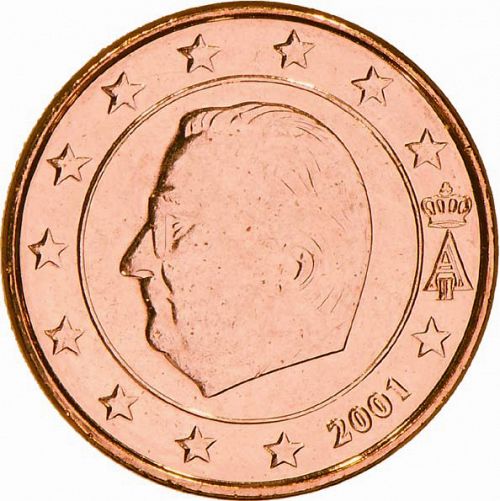1 cent Obverse Image minted in BELGIUM in 2001 (ALBERT II)  - The Coin Database