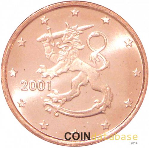 1 cent Obverse Image minted in FINLAND in 2001 (1st Series - M mark)  - The Coin Database