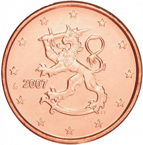 1 cent Obverse Image minted in FINLAND in 2007 (2nd Series - FI mark and Mint Mark added)  - The Coin Database