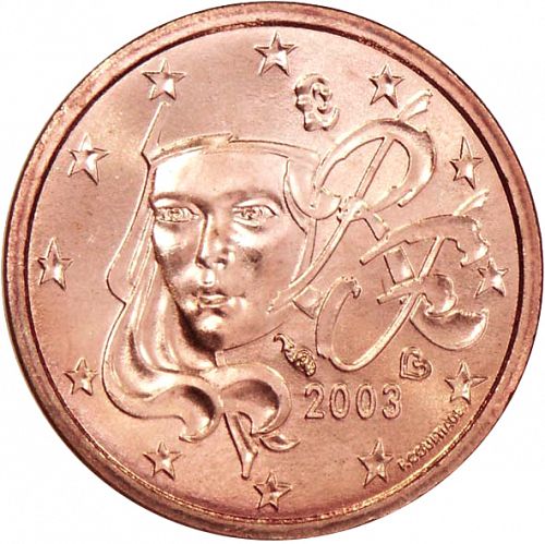 1 cent Obverse Image minted in FRANCE in 2003 (1st Series)  - The Coin Database