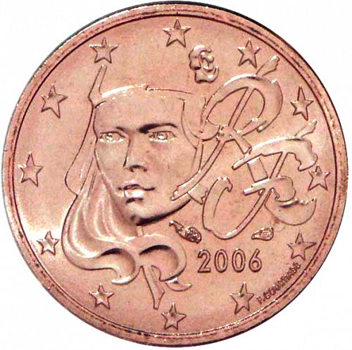 1 cent Obverse Image minted in FRANCE in 2006 (1st Series)  - The Coin Database
