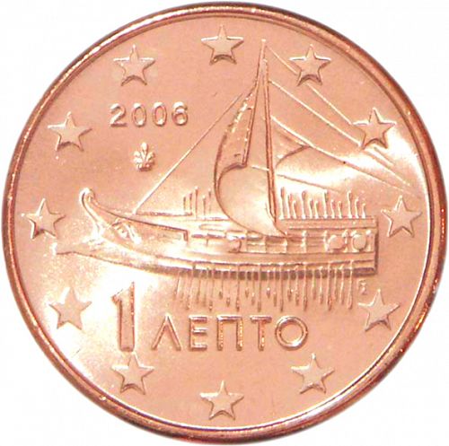 1 cent Obverse Image minted in GREECE in 2006 (1st Series)  - The Coin Database