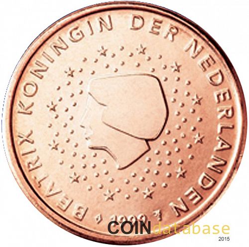 1 cent Obverse Image minted in NETHERLANDS in 1999 (BEATRIX)  - The Coin Database