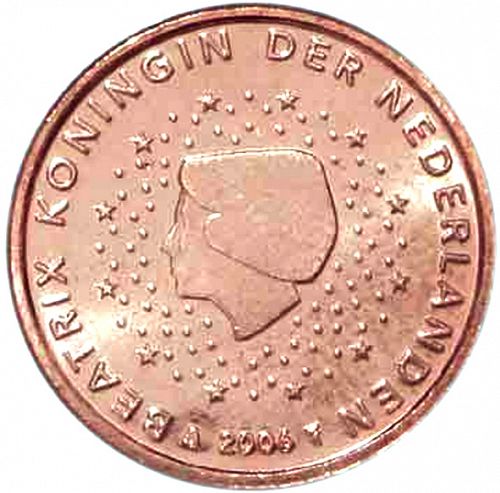 1 cent Obverse Image minted in NETHERLANDS in 2006 (BEATRIX)  - The Coin Database