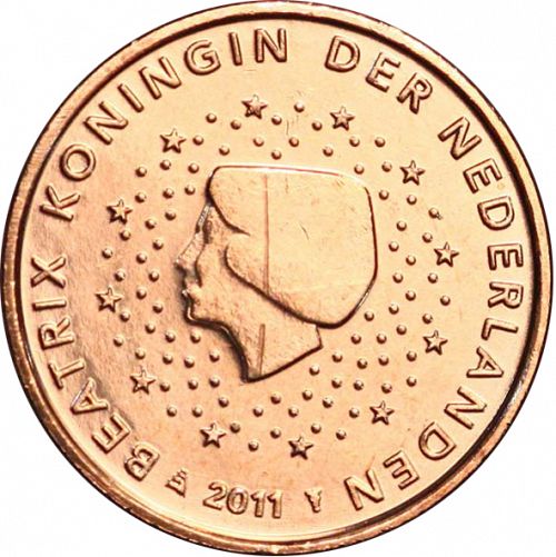 1 cent Obverse Image minted in NETHERLANDS in 2011 (BEATRIX)  - The Coin Database